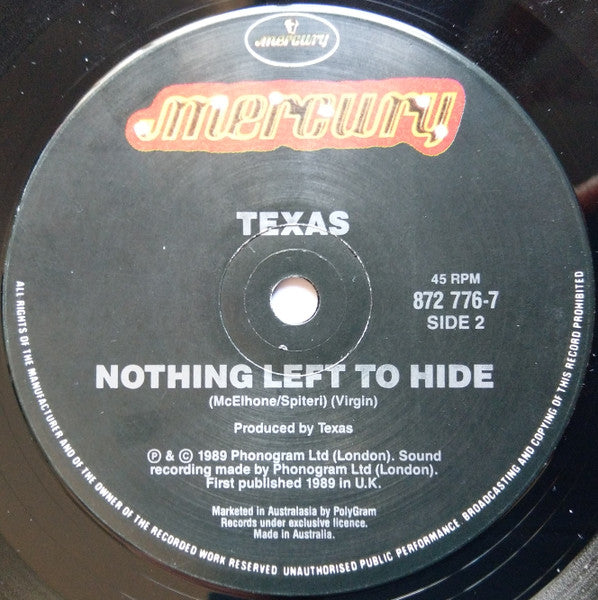 Texas : Thrill Has Gone (7", Single)