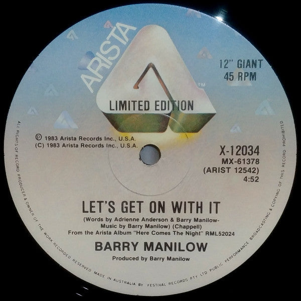 Barry Manilow : You're Lookin' Hot Tonight (12", Maxi)