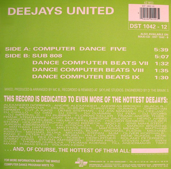 Deejays United : Computer Dance Five (12", Maxi)