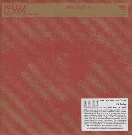 Alex Gold Featuring The Vocals Of Philip Oakey : L.A. Today (12&quot;, Promo)