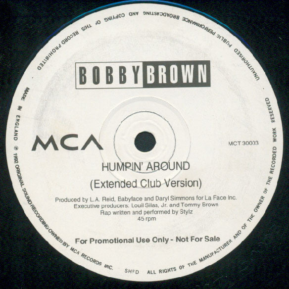 Bobby Brown : Humpin' Around (12", Promo)