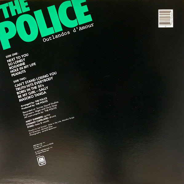 The Police : Outlandos D'Amour (LP, Album, Gre)