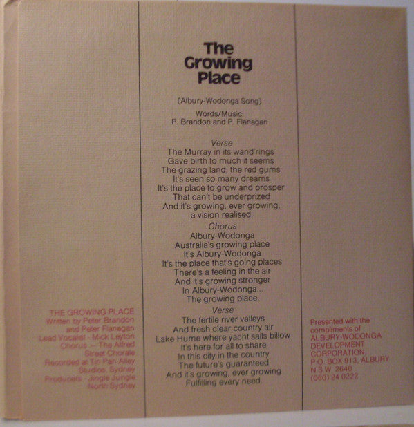 Mickey Leyton, Rob Maynard (2) : The Growing Place (7")