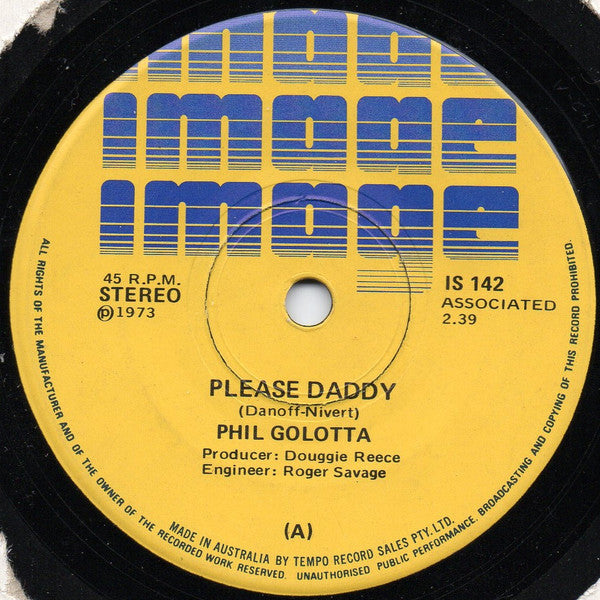 Phil Golotta, The Blue Echoes (3) : Please Daddy / Back On The Road Again (7", Single)