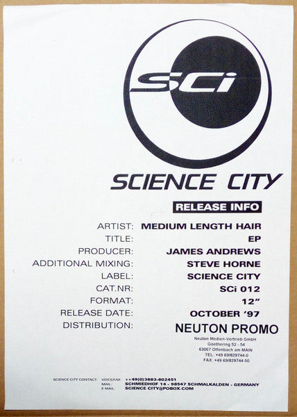 Medium Length Hair : Untitled (12", W/Lbl)