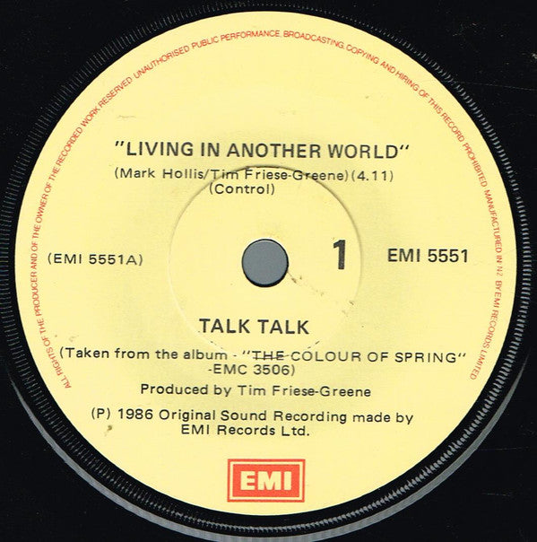 Talk Talk : Living In Another World (7", Single)