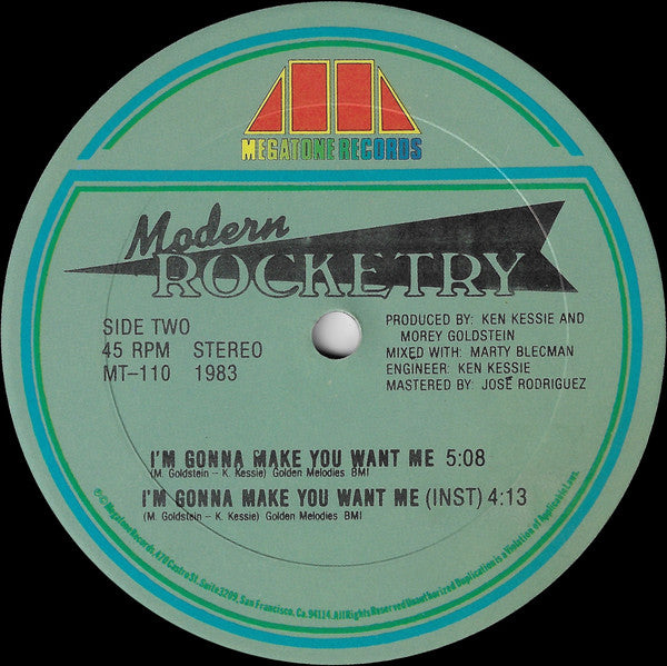 Modern Rocketry : (I'm Not Your) Steppin' Stone / I'm Gonna Make You Want Me (12")