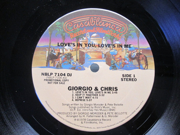 Giorgio* & Chris* : Love's In You, Love's In Me (LP, Album, Promo)