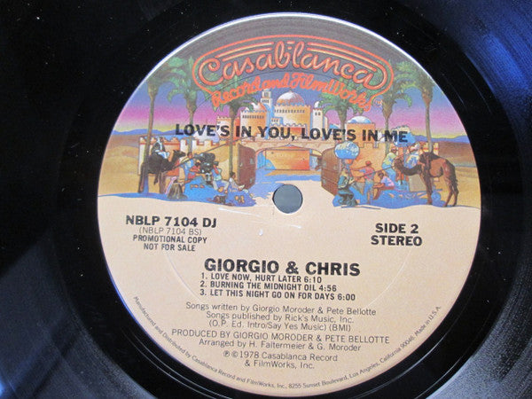 Giorgio* & Chris* : Love's In You, Love's In Me (LP, Album, Promo)