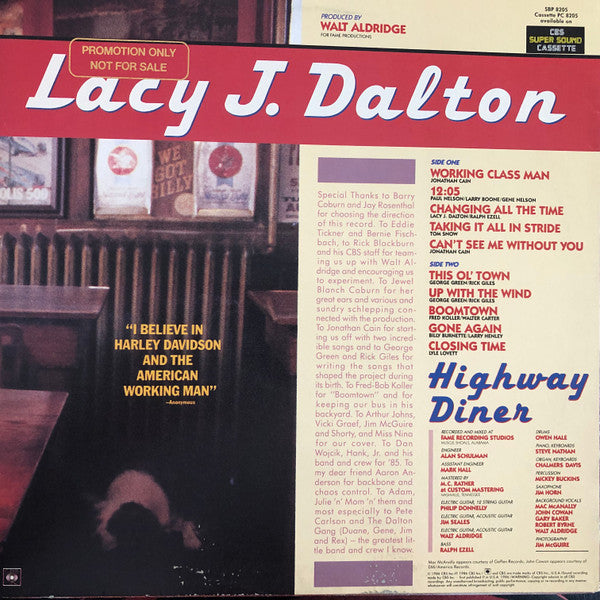 Lacy J. Dalton : Highway Diner (LP, Album)