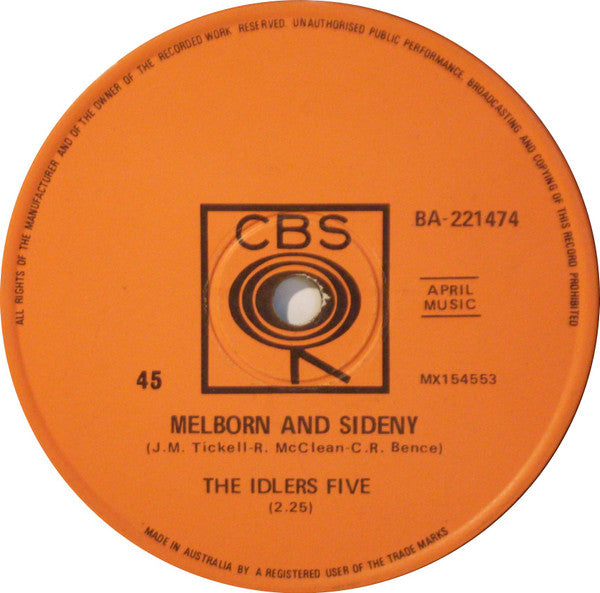 The Idlers Five : Melborn And Sideny (7&quot;, Single)