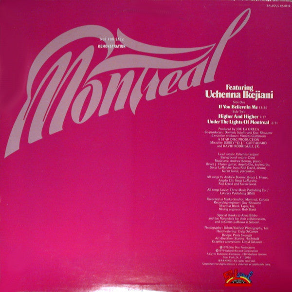 Montreal (2) Featuring Uchenna Ikejiani : Montreal Featuring Uchenna Ikejiani (LP, Album, Promo)