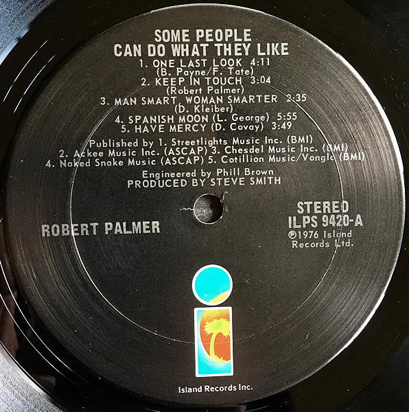 Robert Palmer : Some People Can Do What They Like (LP, Album, San)