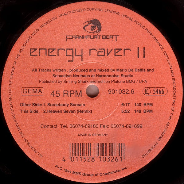 Energy Raver : Somebody Scream (12&quot;)