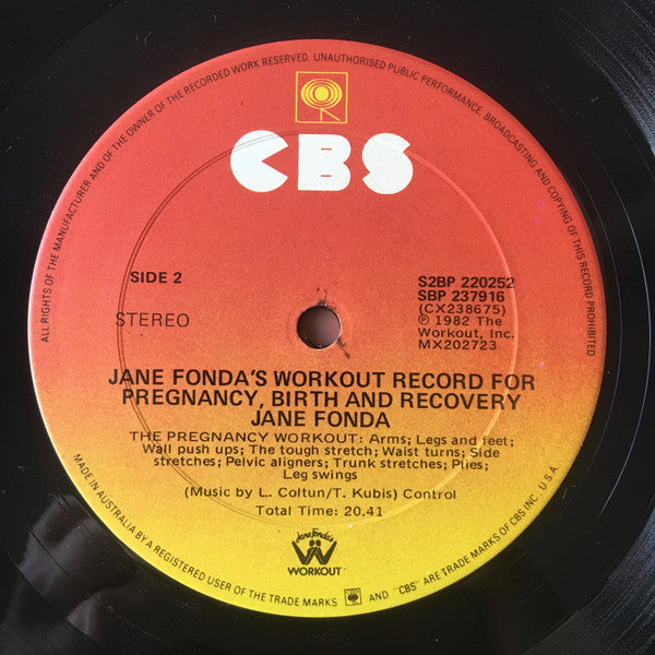 Jane Fonda : Jane Fonda's Workout Record For Pregnancy, Birth And Recovery (2xLP, Album)