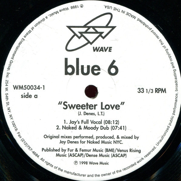 Blue Six : Sweeter Love (12")