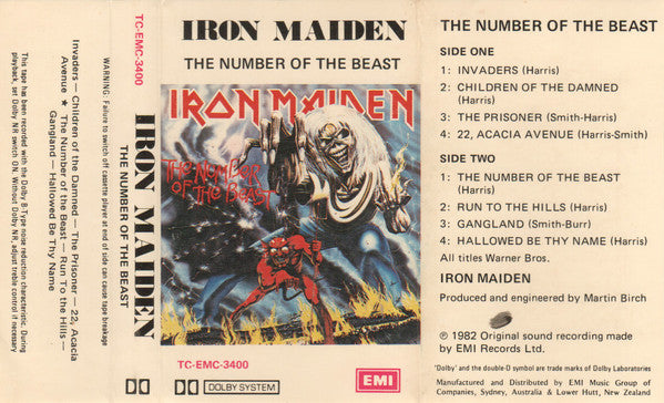 Iron Maiden : The Number Of The Beast (Cass, Album)