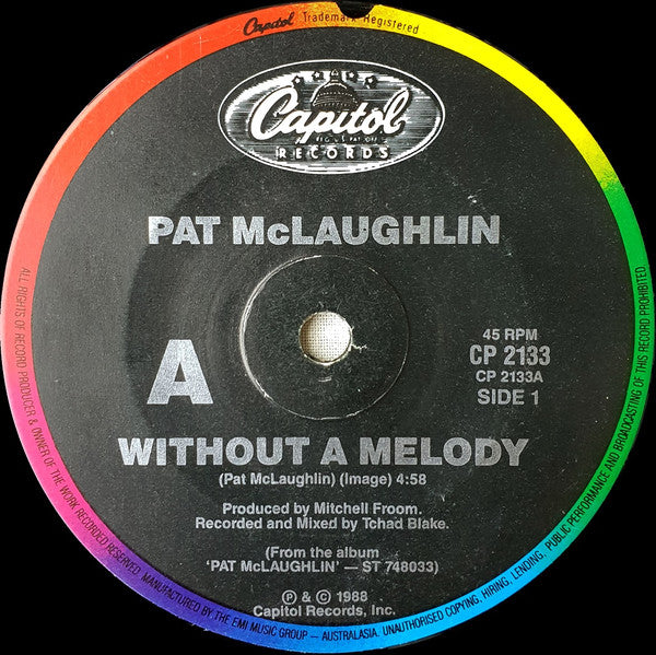 Pat McLaughlin : Without A Melody (7", Single)