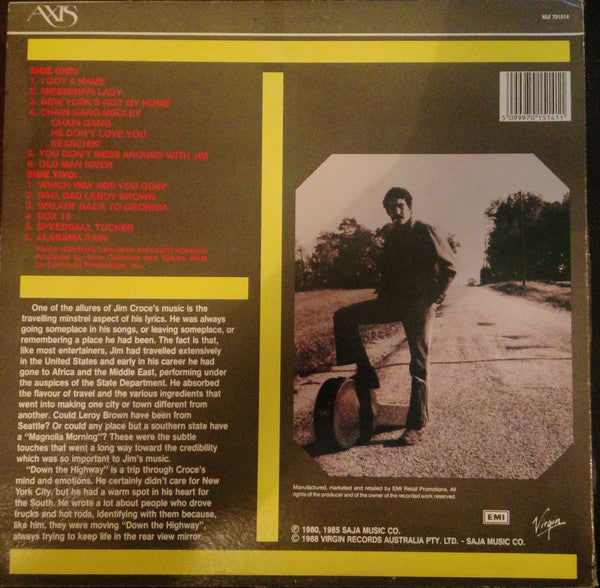 Jim Croce : Down The Highway (LP, Comp)