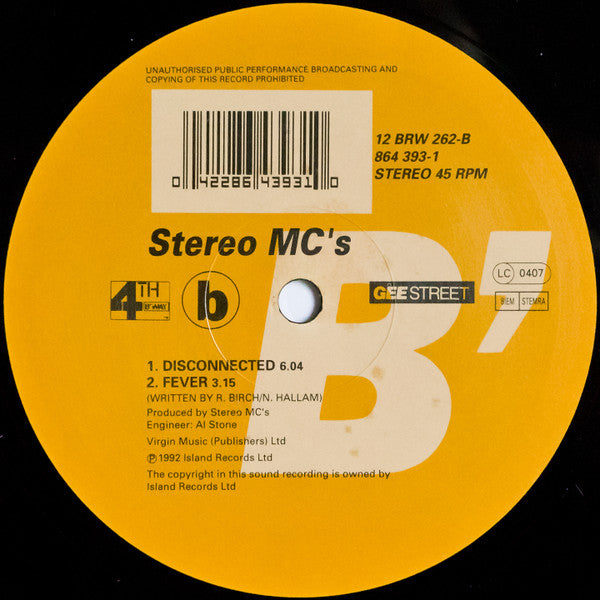 Stereo MC's : Connected (12", Single, DFI)