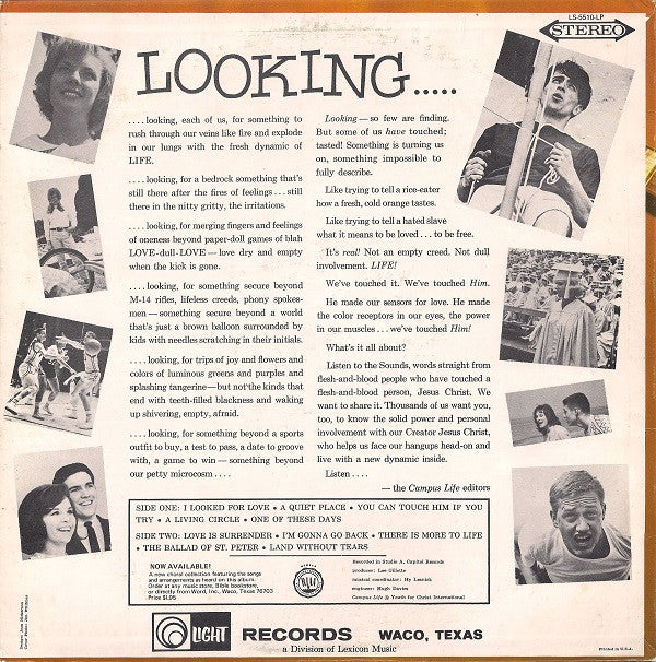 Ralph Carmichael And The Young People : I Looked For Love (LP, Album)