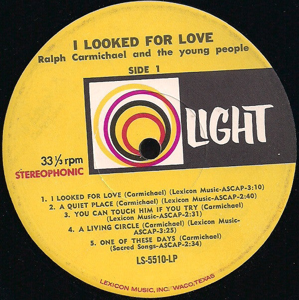 Ralph Carmichael And The Young People : I Looked For Love (LP, Album)