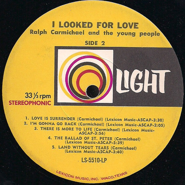 Ralph Carmichael And The Young People : I Looked For Love (LP, Album)