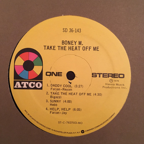 Boney M. : Take The Heat Off Me (LP, Album)