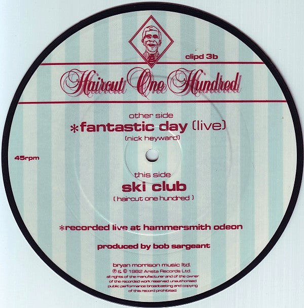 Haircut One Hundred : Fantastic Day (Live) (7", Single, Pic)