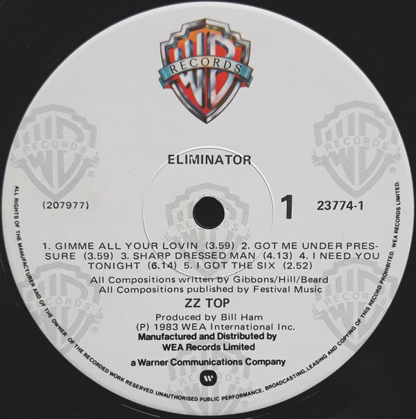 ZZ Top : Eliminator (LP, Album)