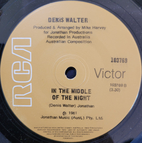 Denis Walter : Right Here Right Now (7", Single)