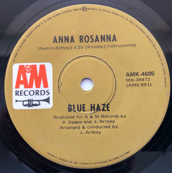 Blue Haze (2) : Smoke Gets In Your Eyes (7", Single)