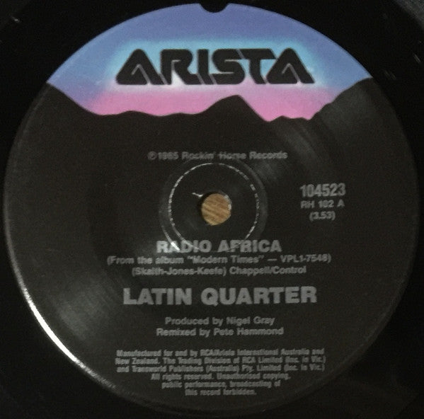 Latin Quarter : Radio Africa (7", Single)