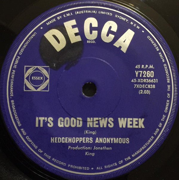 Hedgehoppers Anonymous : It's Good News Week (7", Single, Lab)