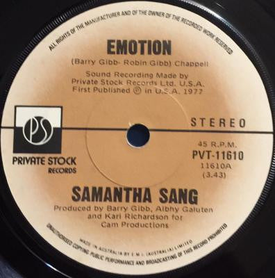 Samantha Sang : Emotion (7", Single)