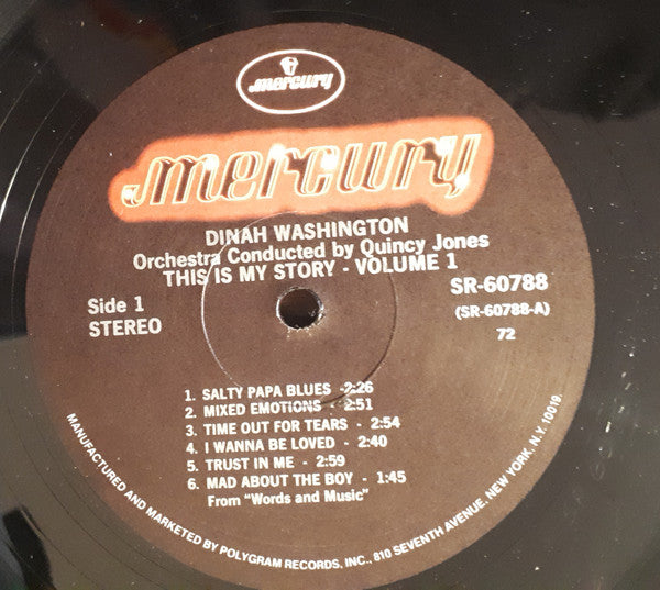 Dinah Washington : Golden Hits Volume One (LP, Comp, RE, 72 )