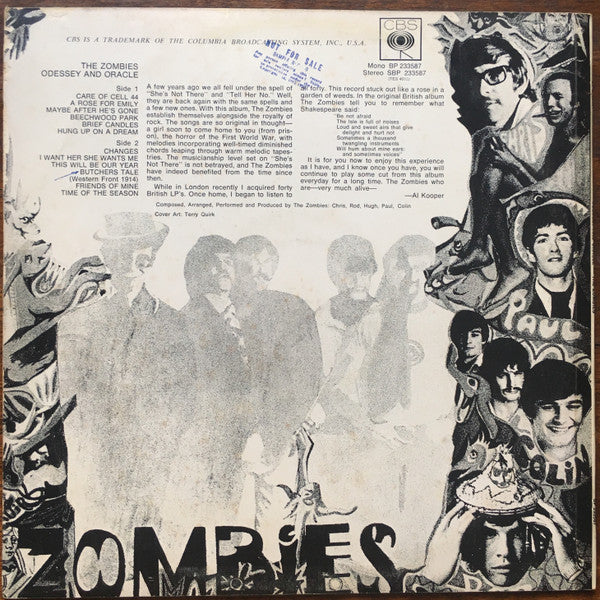 The Zombies : Odessey And Oracle (LP, Album, Mono)