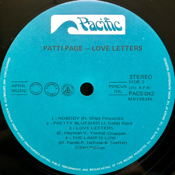 Patti Page : Love Letters (LP)