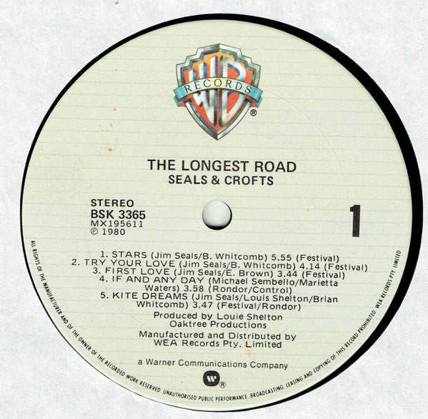 Seals & Crofts : The Longest Road (LP, Album)