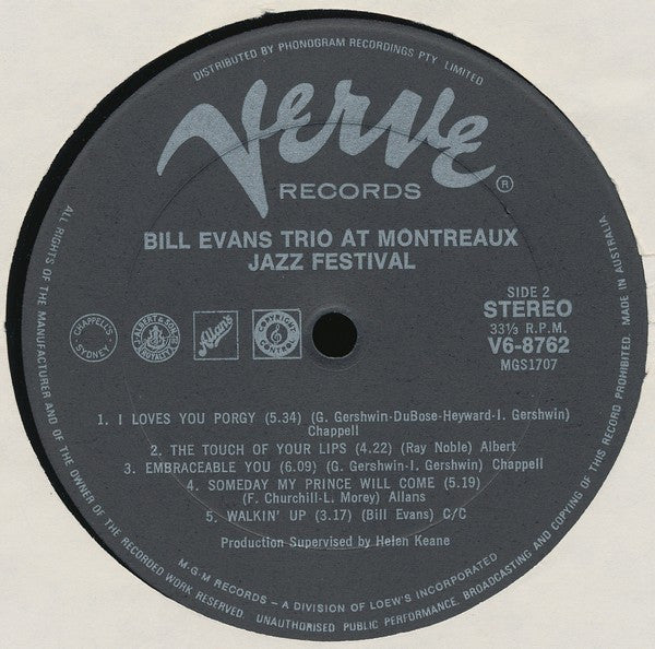 Bill Evans : At The Montreux Jazz Festival (LP, Album)