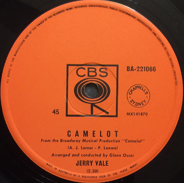 Jerry Vale : Camelot (7&quot;, Single)