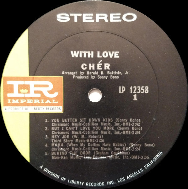 Cher : With Love (LP, Album, RP)