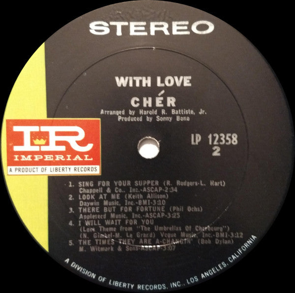 Cher : With Love (LP, Album, RP)