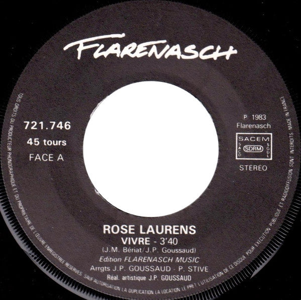 Rose Laurens : Vivre (7", Single)