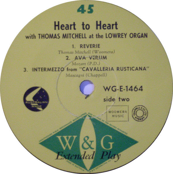 Tom Mitchell (18) : Heart To Heart (7", EP)