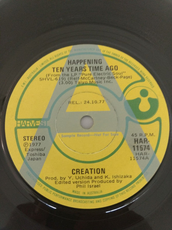 Creation (6) : Happening Ten Years Time Ago / Tokyo Sally (7&quot;, Single, Promo)