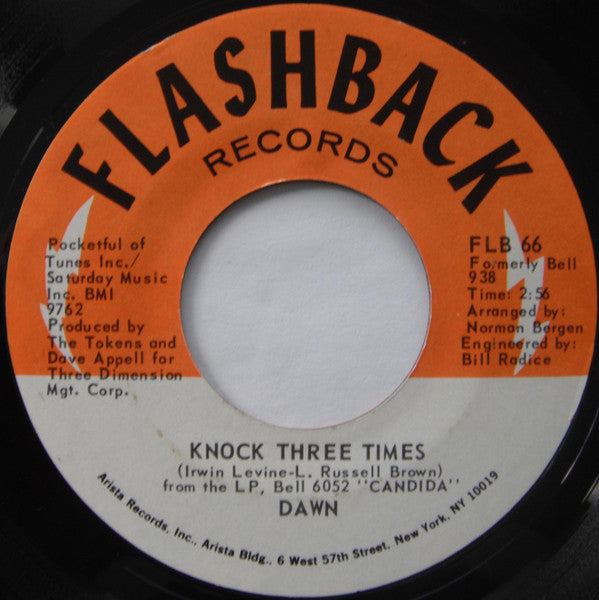 Dawn (5) : Candida / Knock Three Times (7", Single, RE)