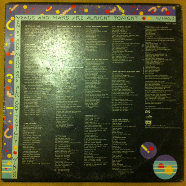 Wings (2) : Venus And Mars (LP, Album, M/Print)