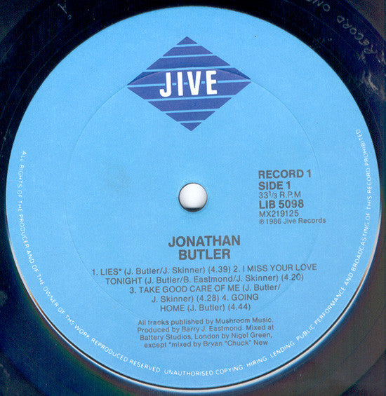 Jonathan Butler : Jonathan Butler (2xLP, Album)