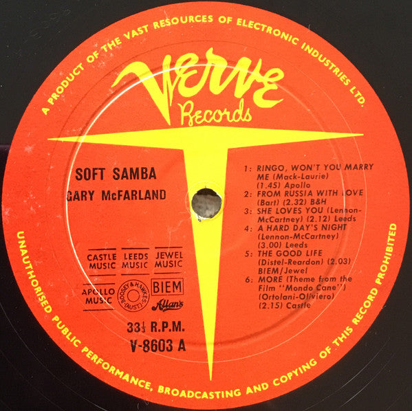 Gary McFarland : Soft Samba (LP, Album, Mono)